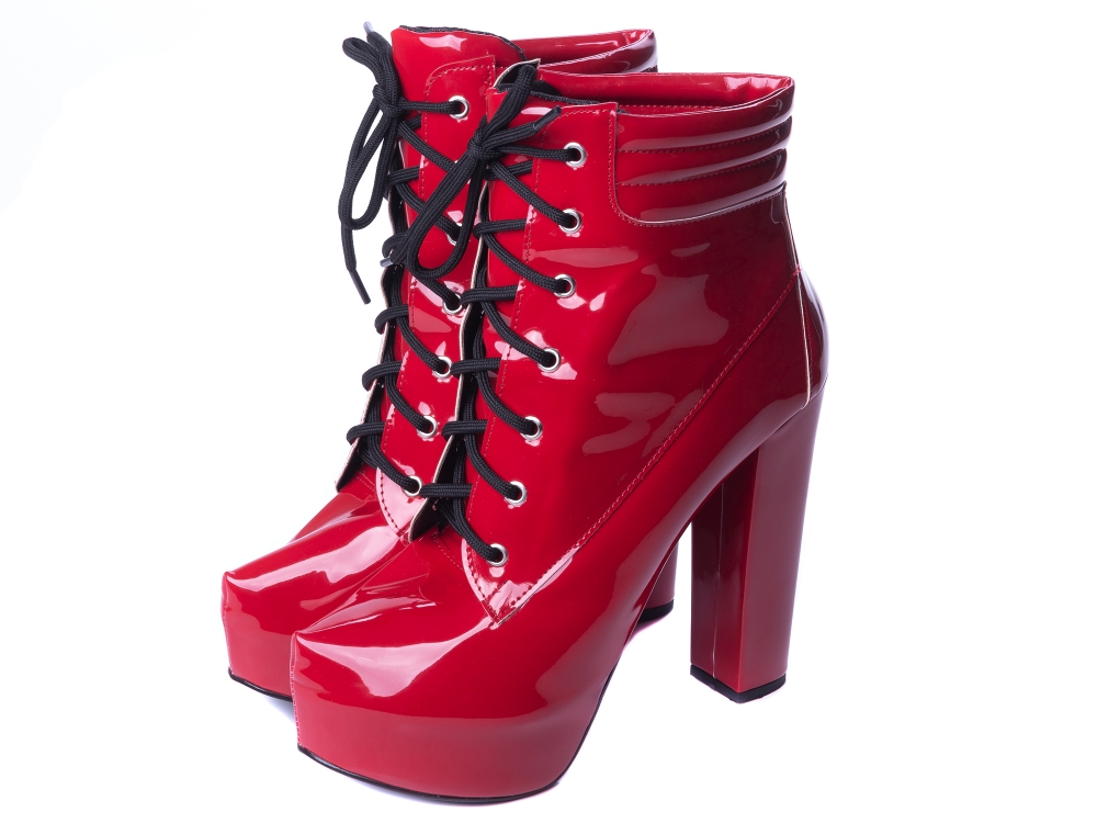 Coturno verniz vermelho new arrivals