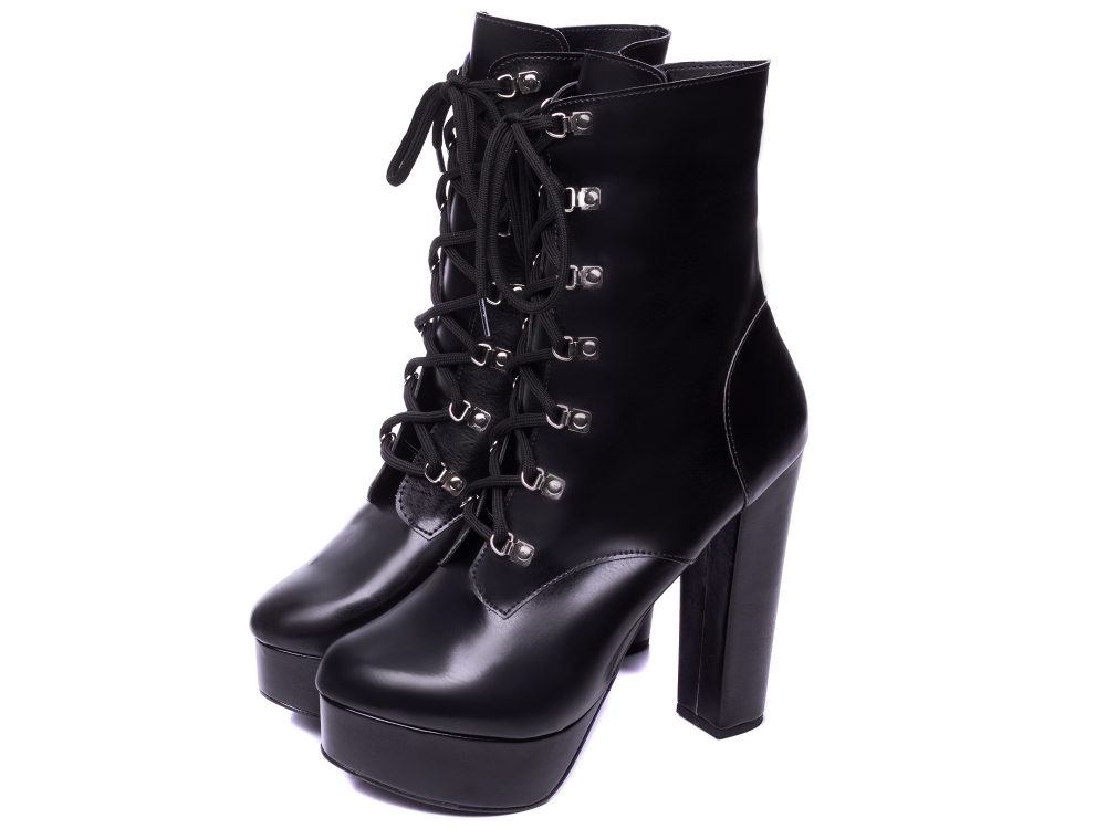 Bota Arrasadora Coturno Plataforma Napa Preto