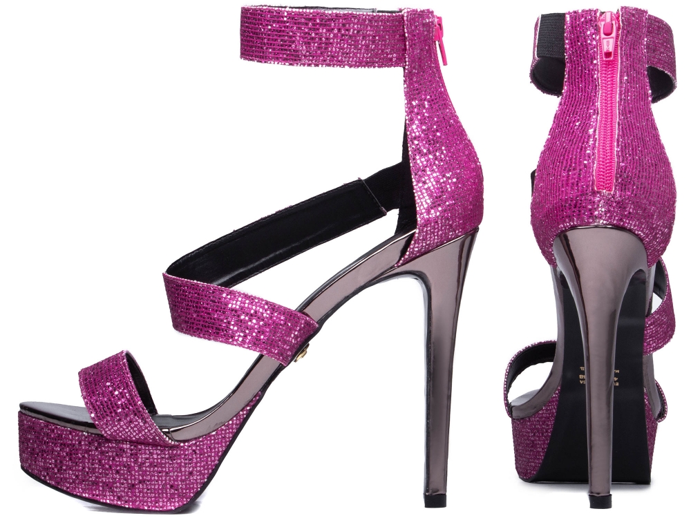 Sandália Arrasadora Katy Glitter Pink Verniz Metalizado