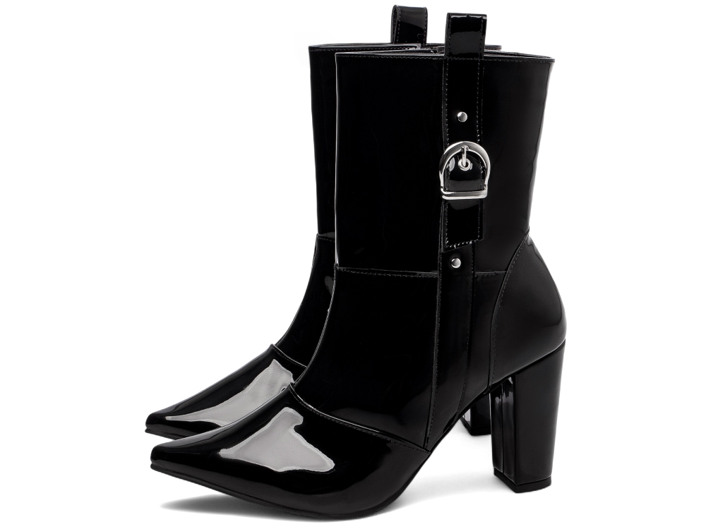 Bota Rocker Bico Fino Cano Curto Salto Grosso Arrasadora