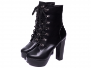Bota Arrasadora Coturno Plataforma Napa Preto