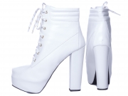 Bota Arrasadora Coturno Plataforma Napa Branco