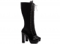Bota Arrasadora Cano Alto Plataforma Verniz Preto