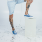 Tênis Azul e Branco Numeração Especial Tamanho Grande Arrasadora