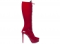 Bota Arrasadora Cano Alto Plataforma Verniz Vermelho