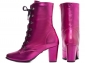 Bota Arrasadora Metalizado Pink com Cadarço