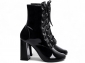Bota Arrasadora Bico Redondo Verniz Preto