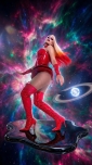 Bota Super Over The Knee Arrasadora Bico Fino Amarração Verniz Vermelho