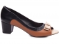 Sapato Peep Toe Salto Grosso Baixo Numeração Especial Tamanho Grande Arrasadora