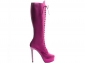 Bota Arrasadora Cano Alto Amarração Metalizado Pink