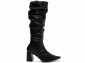 Bota Franzida Slouchy Bico Fino Salto Grosso Arrasadora