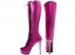 Bota Arrasadora Cano Alto Amarração Metalizado Pink