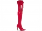 Bota Super Over The Knee Arrasadora Bico Fino Amarração Verniz Vermelho