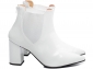 Bota Arrasadora Bico Fino Verniz Branco