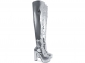 Bota Super Over The Knee Arrasadora Plataforma Amarração Verniz Metalizado Prata