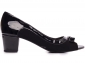 Sapato Peep Toe Salto Grosso Baixo Numeração Especial Tamanho Grande Arrasadora