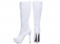 Bota Arrasadora Cano Alto Plataforma Verniz Branco