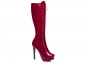 Bota Arrasadora Cano Alto Plataforma Verniz Vermelho