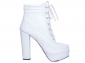 Bota Arrasadora Coturno Plataforma Napa Branco