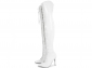 Bota Super Over The Knee Arrasadora Bico Fino Amarração Verniz Branco