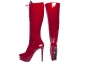 Bota Arrasadora Cano Alto Plataforma Verniz Vermelho
