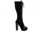 Bota Arrasadora Cano Alto Plataforma Verniz Preto