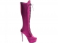 Bota Arrasadora Cano Alto Amarração Metalizado Pink