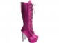 Bota Arrasadora Cano Alto Amarração Metalizado Pink
