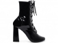 Bota Arrasadora Bico Redondo Verniz Preto