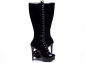 Bota Arrasadora Cano Alto Plataforma Verniz Preto