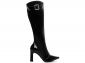Bota Biker Bico Fino Cano Longo Alto Fivela Arrasadora