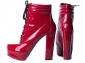Bota Arrasadora Coturno Plataforma Verniz Vermelho