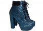 Bota Arrasadora Christina Meia Pata Glliter Azul