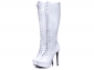Bota Arrasadora Cano Alto Plataforma Verniz Branco