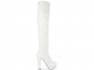 Bota Over Arrasadora Plataforma Meia Pata Salto Alto Verniz Branco