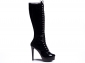Bota Arrasadora Cano Alto Plataforma Verniz Preto