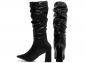 Bota Franzida Slouchy Bico Fino Salto Grosso Arrasadora